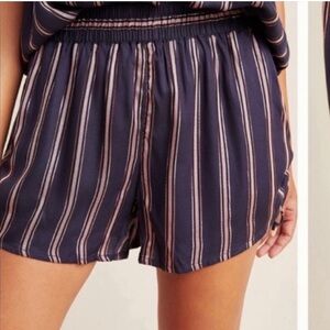 Anthropologie Cameron Navy and Pink Stripe Shorts